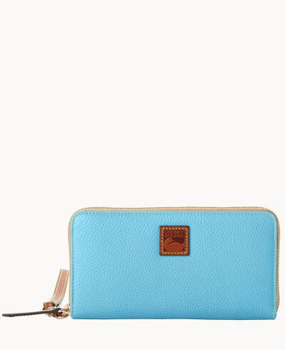 Pebble Grain Large Zip Around Wristlet