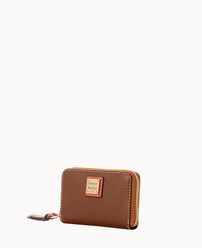 Pebble Grain Large Zip Around Credit Card Case