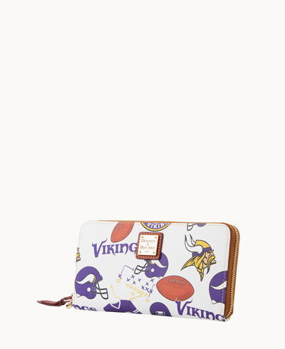 NFL Vikings Large Zip Around Wristlet