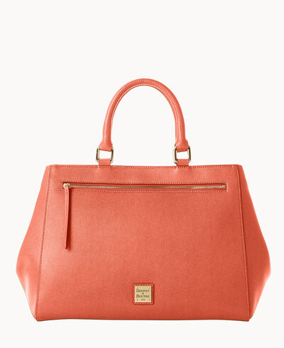 Saffiano Zip Satchel