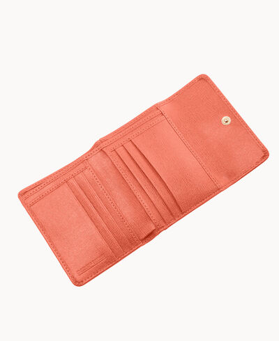 Saffiano Small Flap Credit Card Wallet
