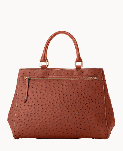 Ostrich Zip Satchel