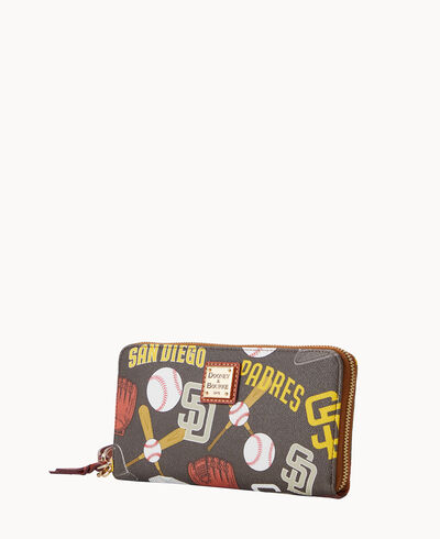 MLB Padres Large Zip Around Wristlet