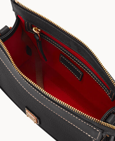 Pebble Grain Zip Crossbody With Small Coin Case