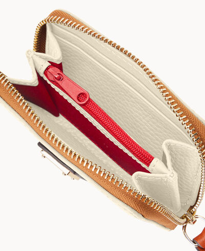 Pebble Grain Large Zip Around Credit Card Case