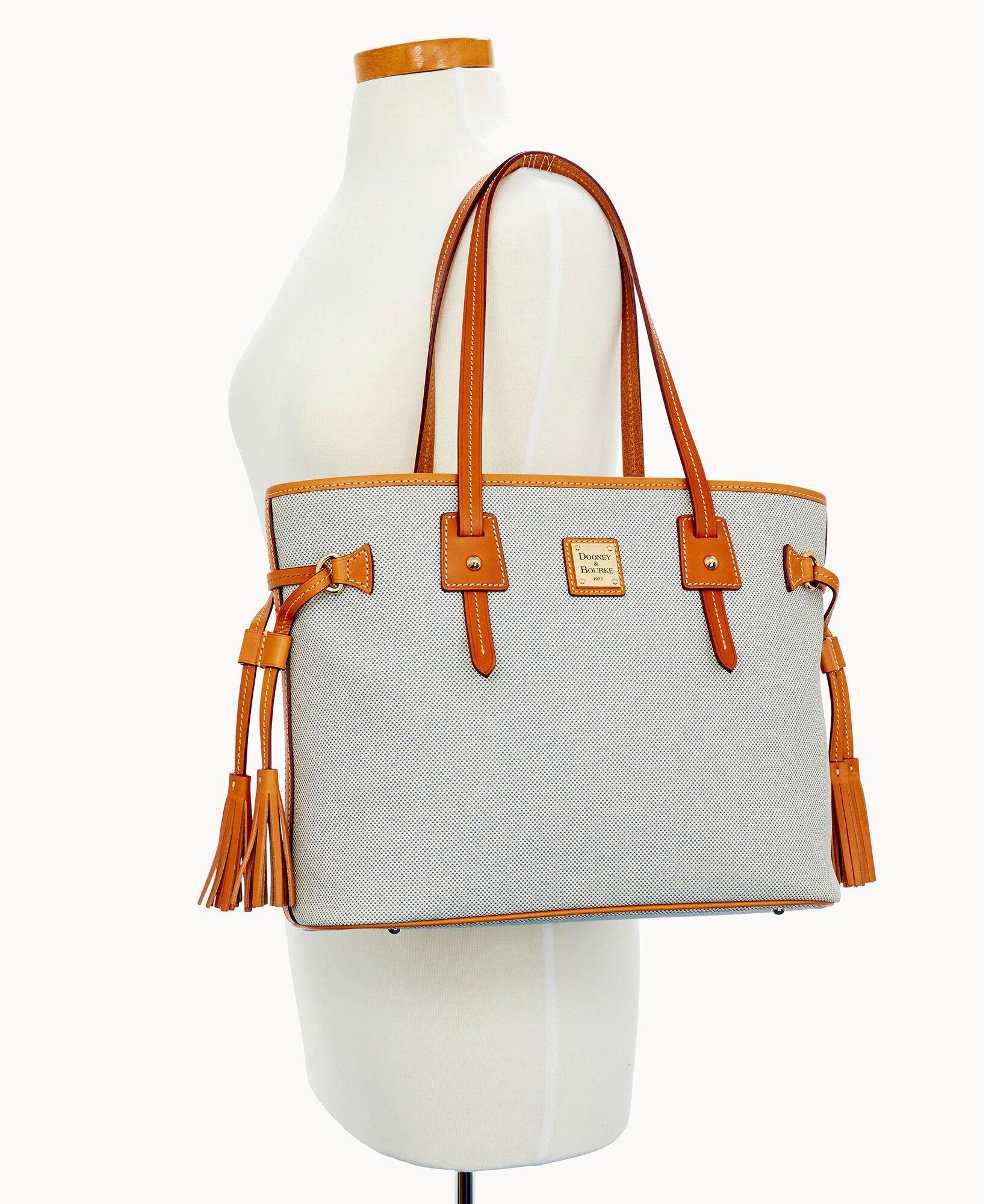 Dooney Bourke Linen Davis Tassel Tote