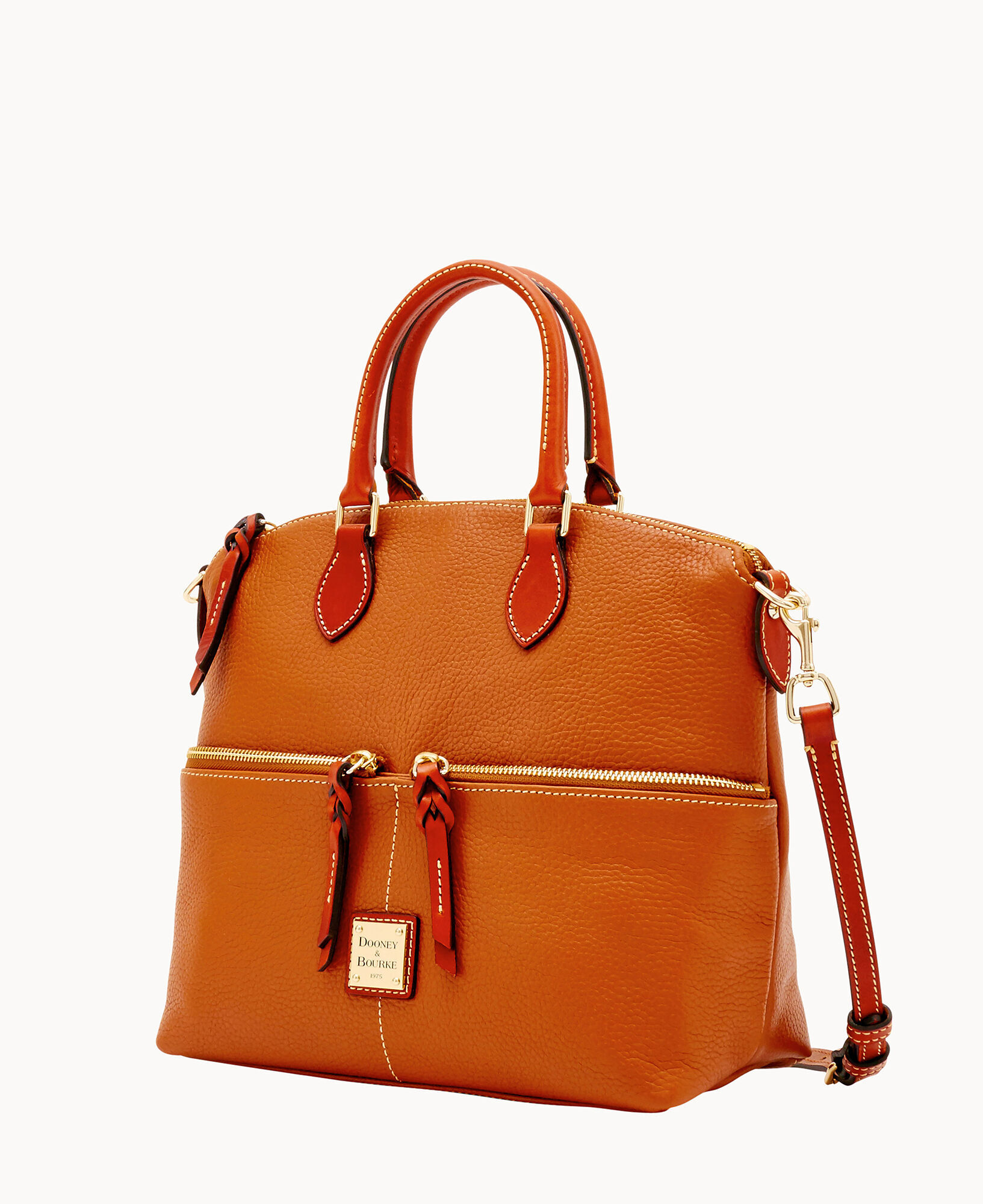 Dooney Bourke Pebble Grain Double Pocket Satchel