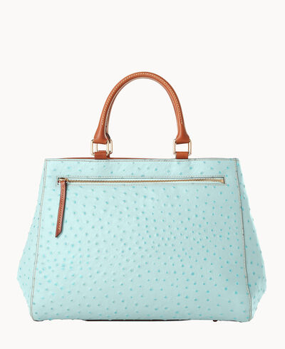 Ostrich Zip Satchel