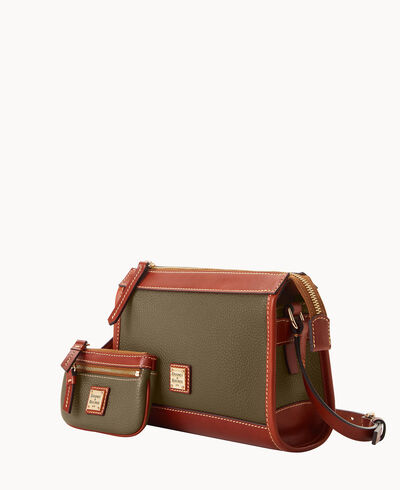 Pebble Grain Zip Crossbody With Small Coin Case