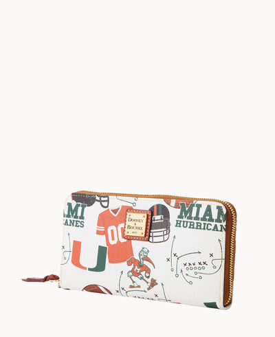 Collegiate University of Miami Large Zip Around Wristlet