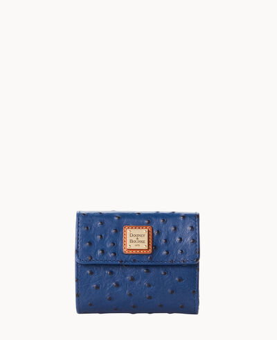 Ostrich Small Flap Wallet