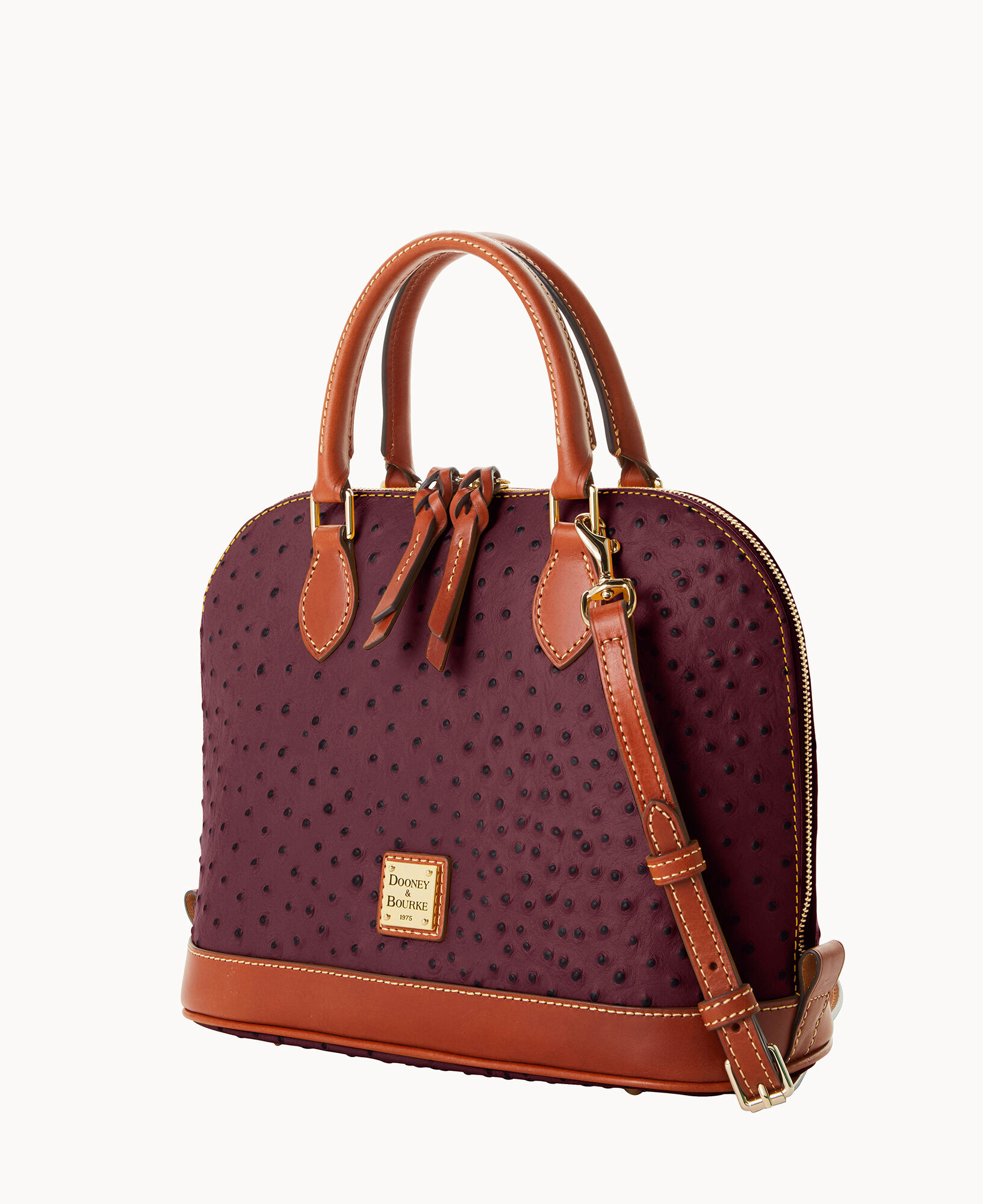 Ostrich Zip Zip Satchel