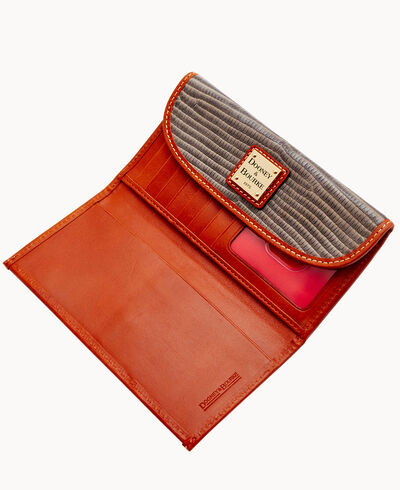 Embossed Lizard Continental Clutch