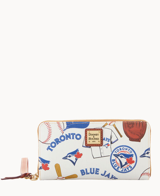 MLB Blue Jays Large Zip Around Wristlet