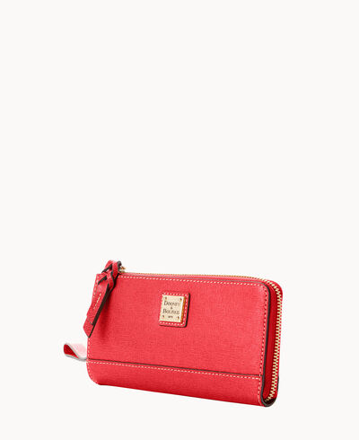 Saffiano Folded Zip Wristlet