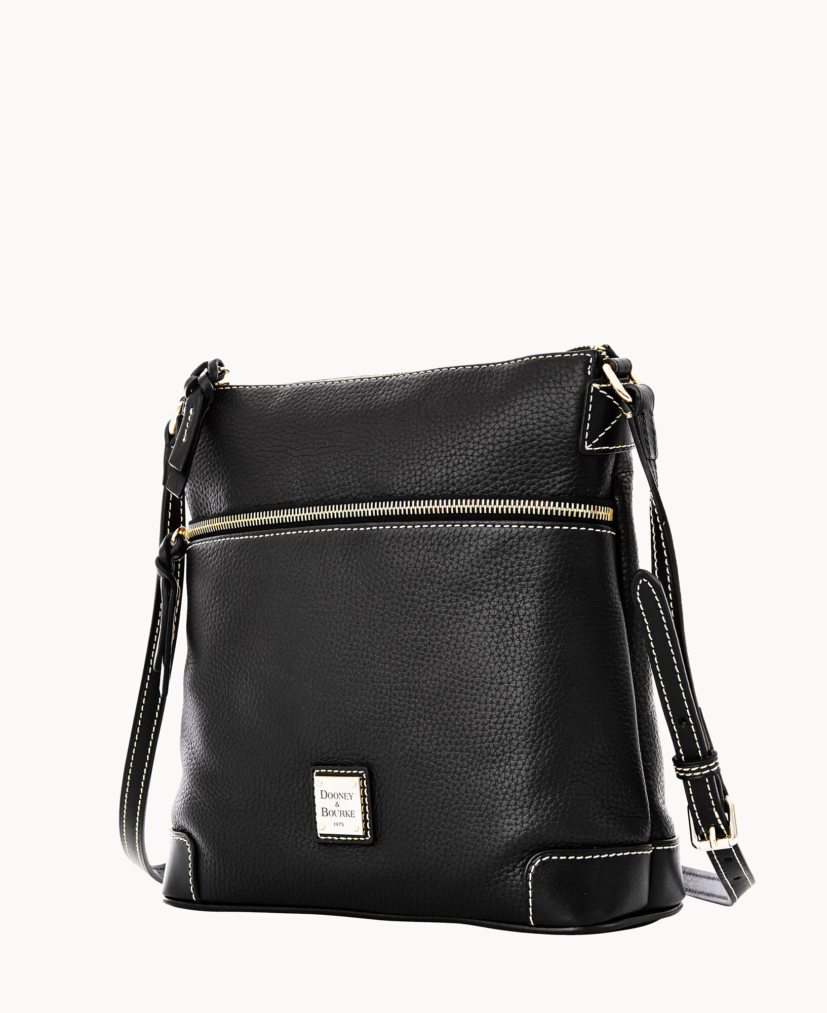 Black pebbled leather crossbody bag deals
