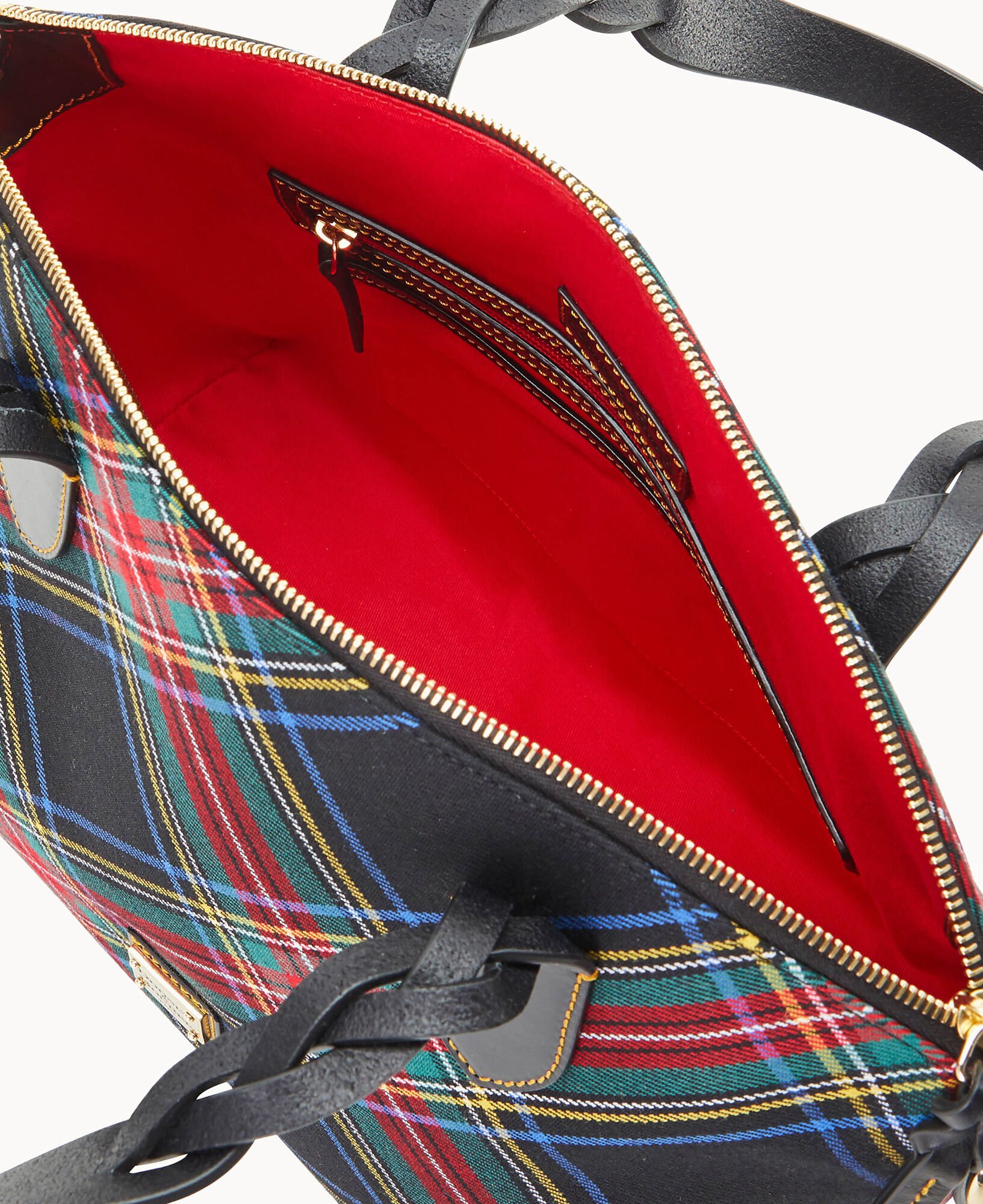 Dooney Bourke Blakely Tartan Celeste Satchel