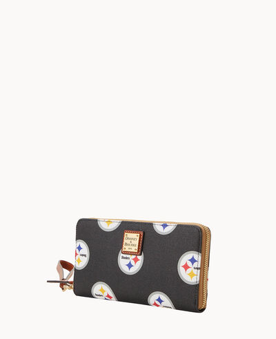 NFL Steelers Large Zip Around Wristlet