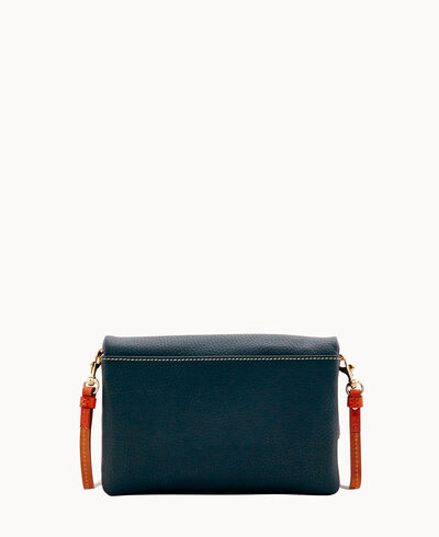 Pebble Grain Foldover Zip Crossbody