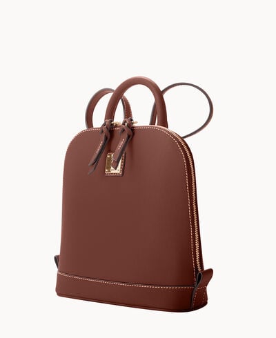 Saffiano Small Zip Pod Backpack