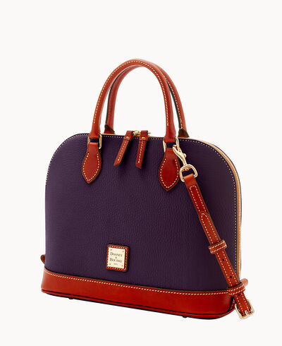 Pebble Grain Zip Zip Satchel