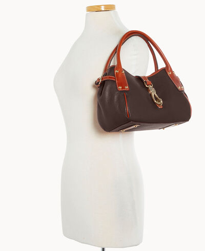 Pebble Grain Small Logo Lock Satchel