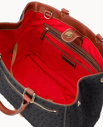 Ostrich Zip Satchel