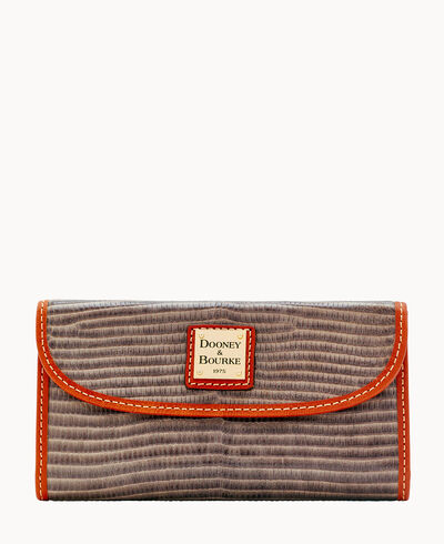 Embossed Lizard Continental Clutch