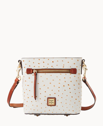 Ostrich Small Zip Crossbody
