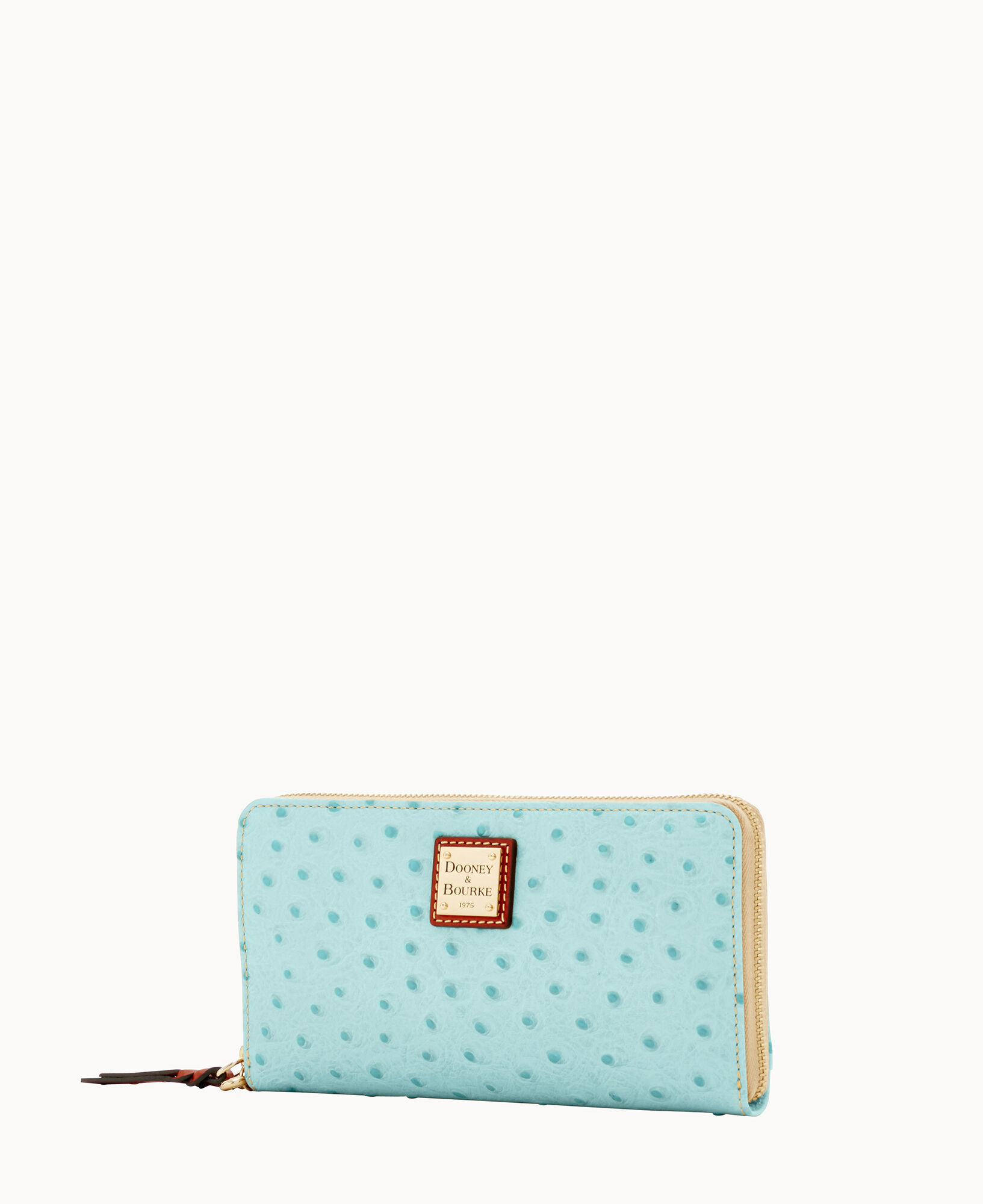 Ostrich Large Zip Around Wristlet