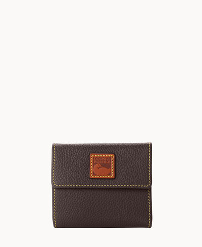 Pebble Grain Small Flap Credit Card Wallet