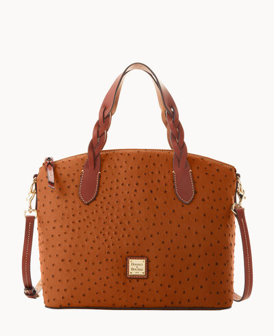 Ostrich Celeste Satchel