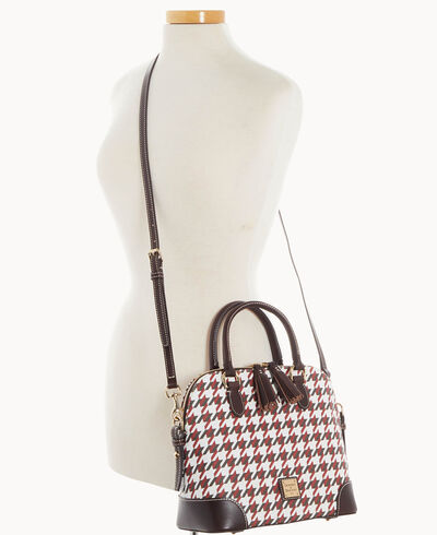Houndstooth Domed Satchel