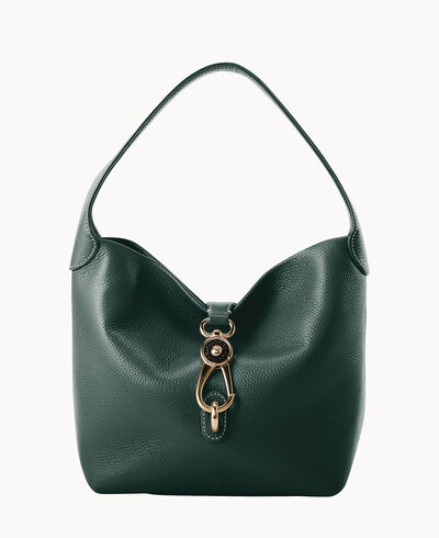 Lucca Leather Logo Lock Hobo