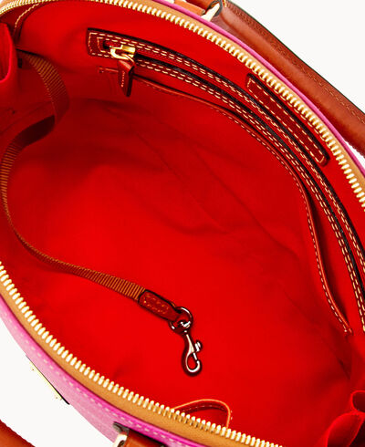 Pebble Grain Zip Zip Satchel