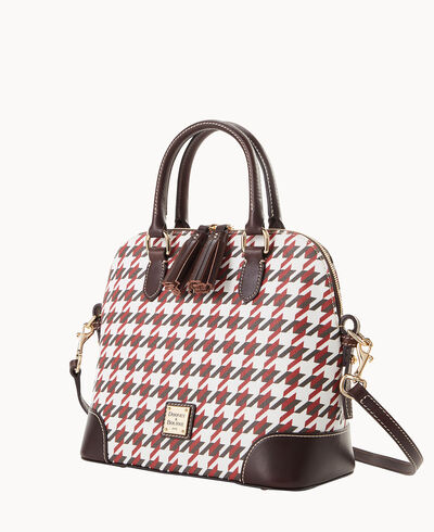 Houndstooth Domed Satchel
