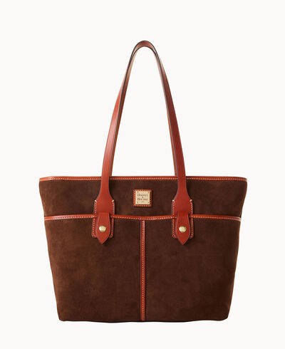 Suede Double Pocket Tote