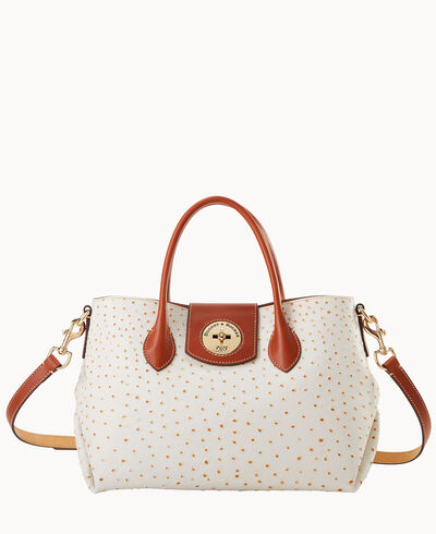 Ostrich Turnlock Handle Tote 30