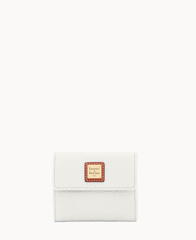 Pebble Grain Small Flap Credit Card Wallet