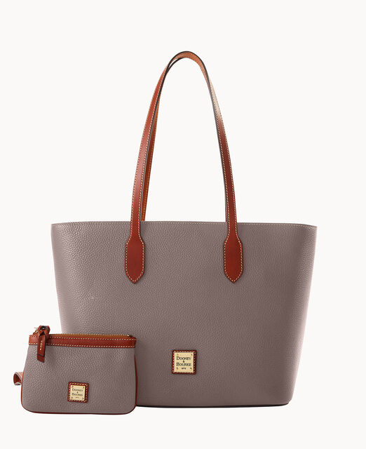 Pebble Grain Tote With Medium Wristlet