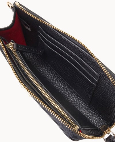 Pebble Grain Folded Zip Wristlet