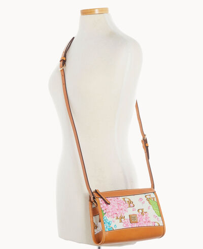 Hydrangea Monogram Zip Crossbody