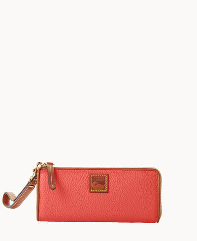 Pebble Grain Zip Clutch Wristlet