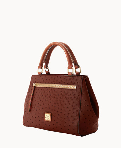 Ostrich Small Zip Satchel