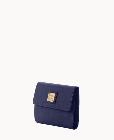 Saffiano Small Flap Credit Card Wallet