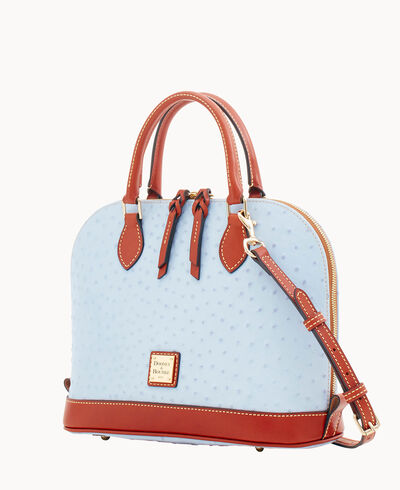 Ostrich Zip Zip Satchel