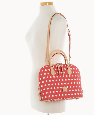 Polka Dot Zip Zip Satchel