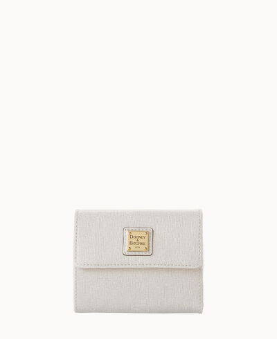 Saffiano Small Flap Credit Card Wallet