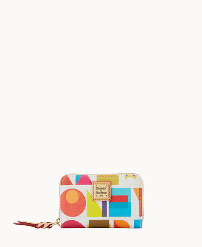 Art Deco Large Zip Around Credit Card Case