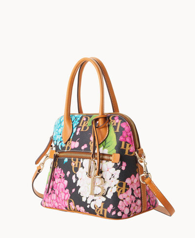 Hydrangea Monogram Domed Satchel